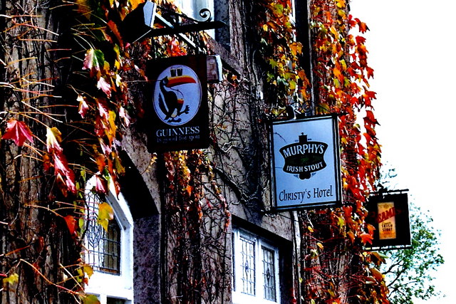 W6175 : Blarney - Christy's Pub beer signs on side of building
