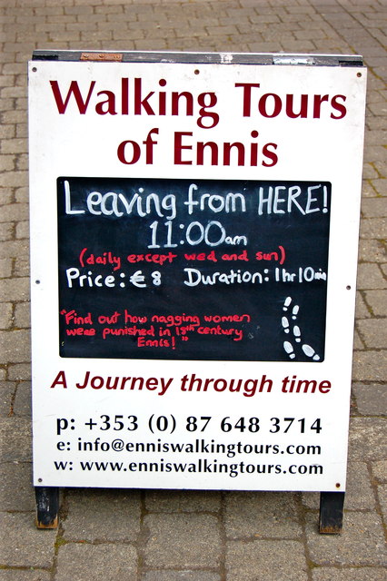R3377 : Ennis - Walking Tour Sign at Tourist Office