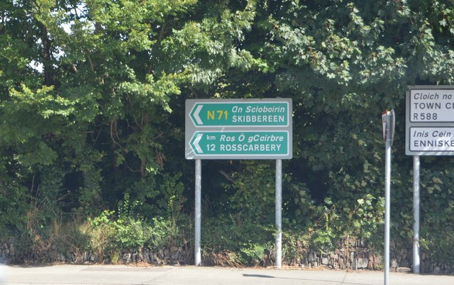 W3741 : Road sign, N71 W3741 : Road sign, N71