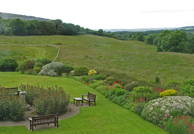 M2003 : Overlooking the north terrace garden of Gregans Castle Hotel