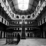 grayscale photo of building